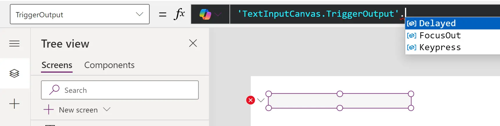 Power Apps Text Input TriggerOutput